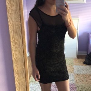 Free People Black dress with gold design